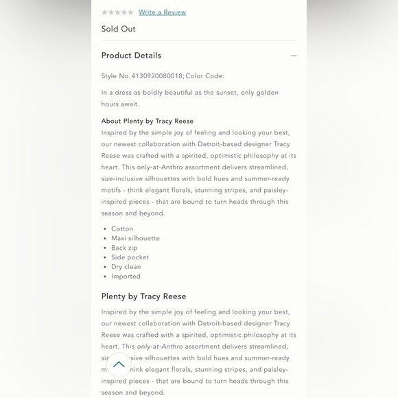 🥥Anthropologie Plenty by Tracy Reese Printed Halter Maxi Dress, M - Picture 8 of 9